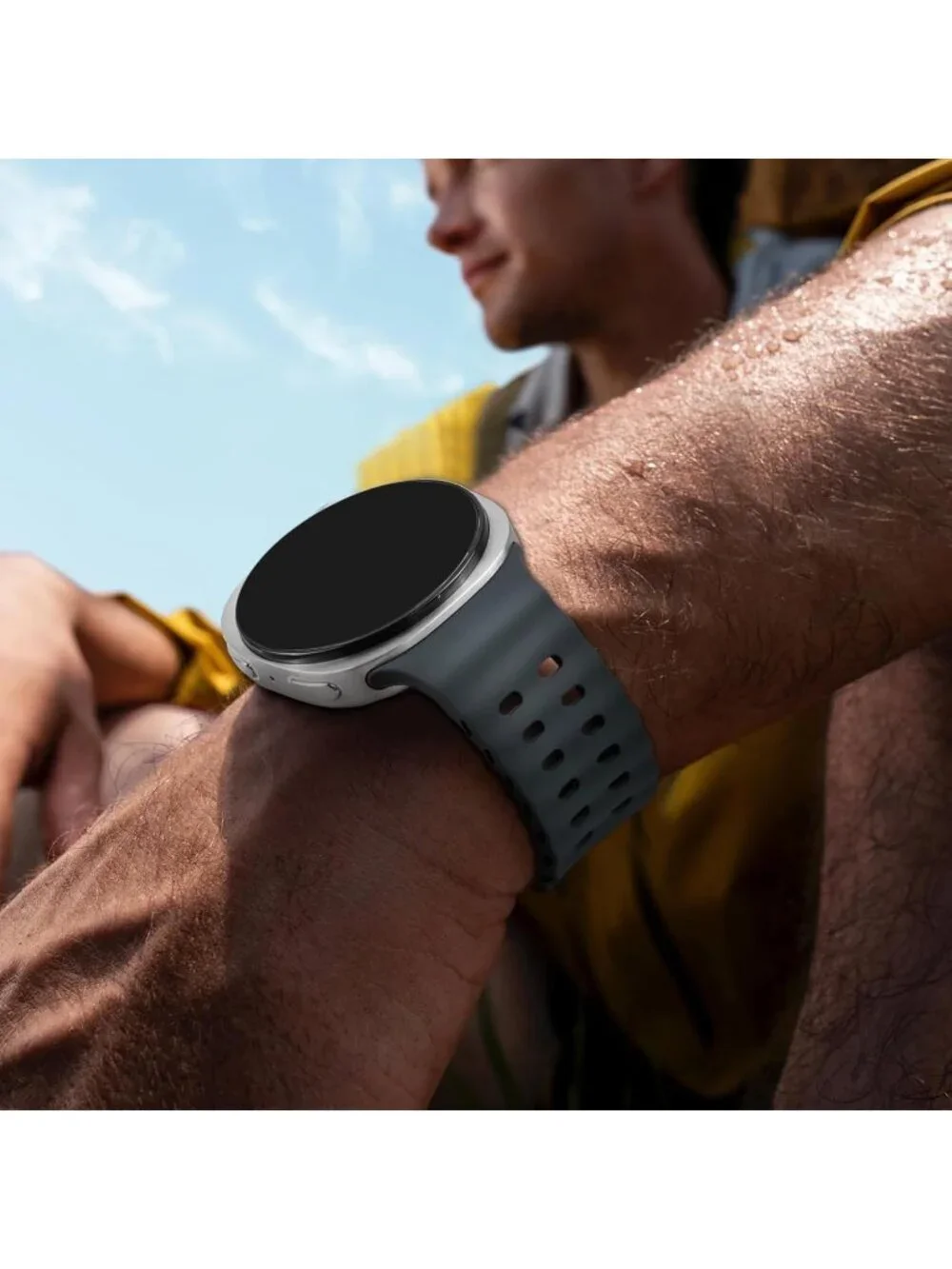 Unisex Grey Analog Quartz Breathable Marine Replacement Samsung Galaxy Watch